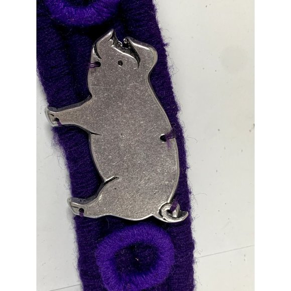Vintage Womens Statement Belt Pig Purple Tie Waist Wide Fabric Retro 90s main image 15